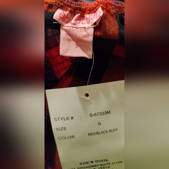 She's Cool - Buffalo Check Bra Cup Midi Dress - Red/ Black Buff - Picture 7 of 7